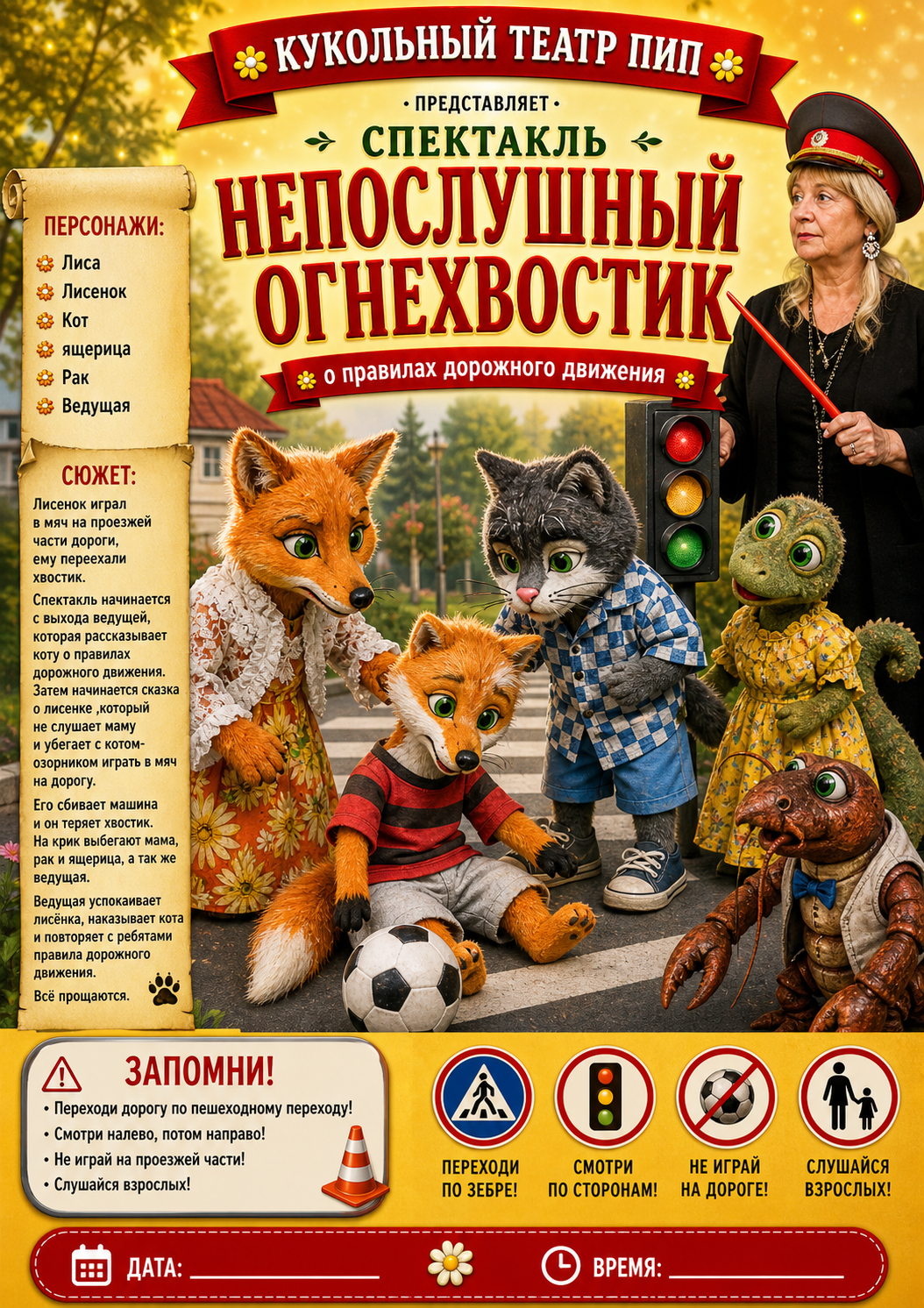 Кукольный спектакль о правилах дорожного движения в алматы