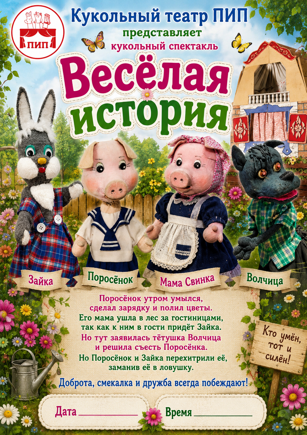Кукольный театр Алматы спектакль весёлая история